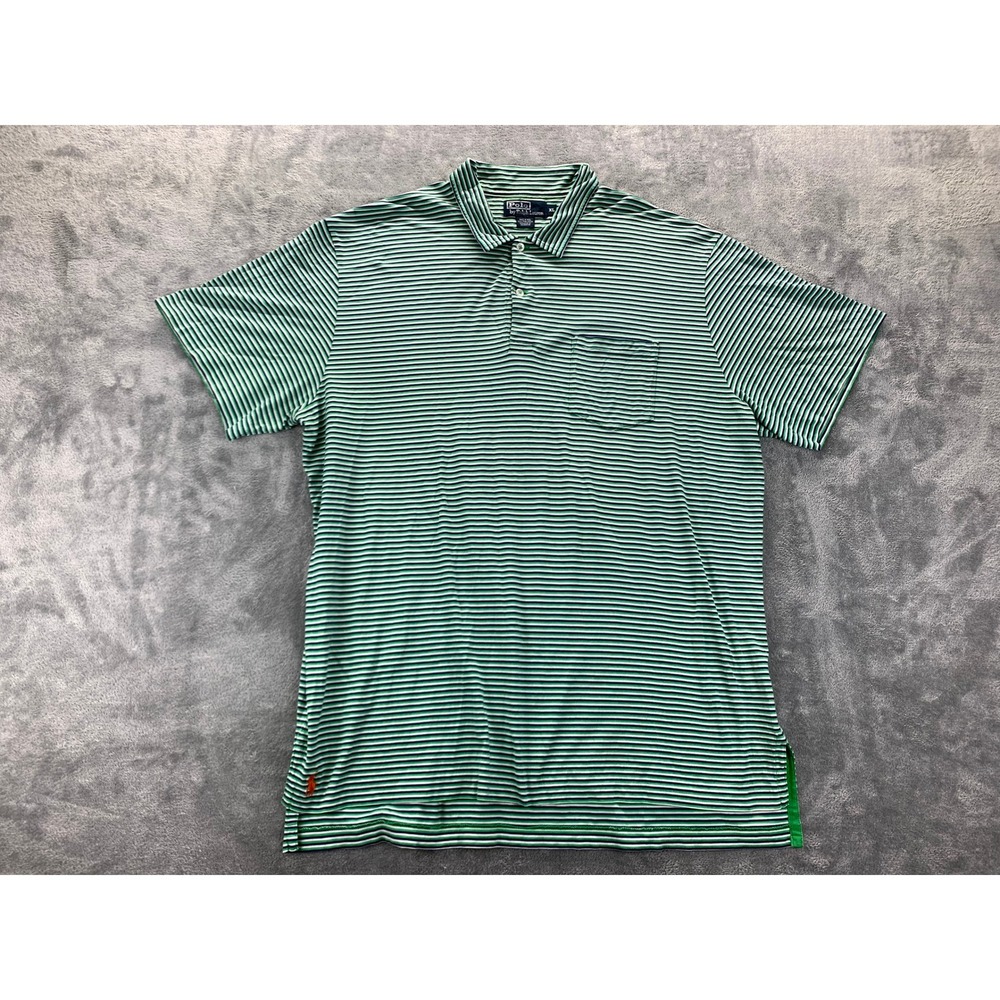 Polo Ralph Lauren XL Super Soft Striped Pima Cotton Polo Shirt Green White Men's